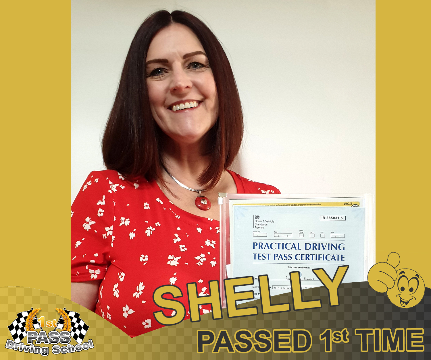 Shelly from Paisley took driving lessons with 1st Pass Driving School – Renfrewshire's Automatic Driving School