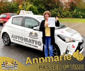 Annmarie Passed with 1st Pass Driving School Renfrewshire