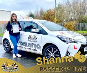 Shanna Passed with 1st Pass Driving School Renfrewshire