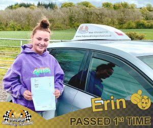 Erin Passed with 1st Pass Driving School Renfrewshire