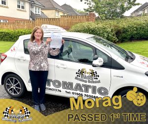 Morag Passed with 1st Pass Driving School Renfrewshire