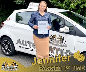 Jennifer Passed with 1st Pass Driving School Renfrewshire